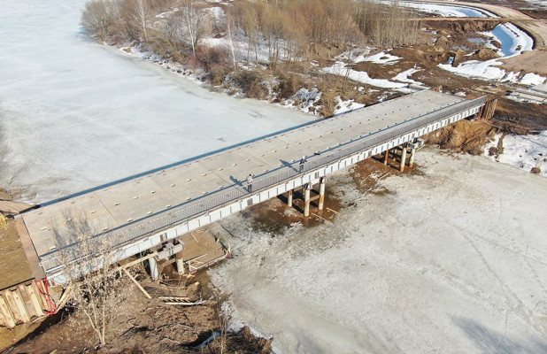 Выполнение работ по изготовлению и монтажу временного моста в Красногорском районе, 54 метра